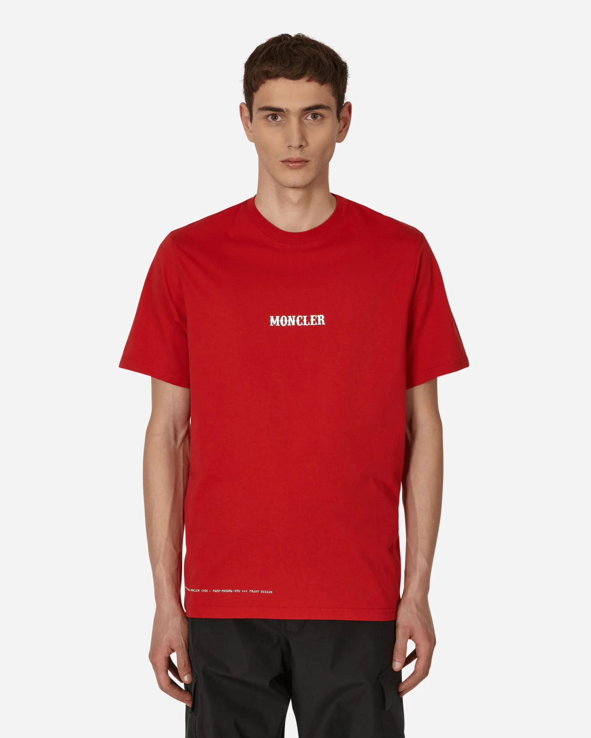 Moncler Genius T-Shirts^7 Moncler FRGMT Hiroshi Fujiwara Circus Motif T-Shirt Red