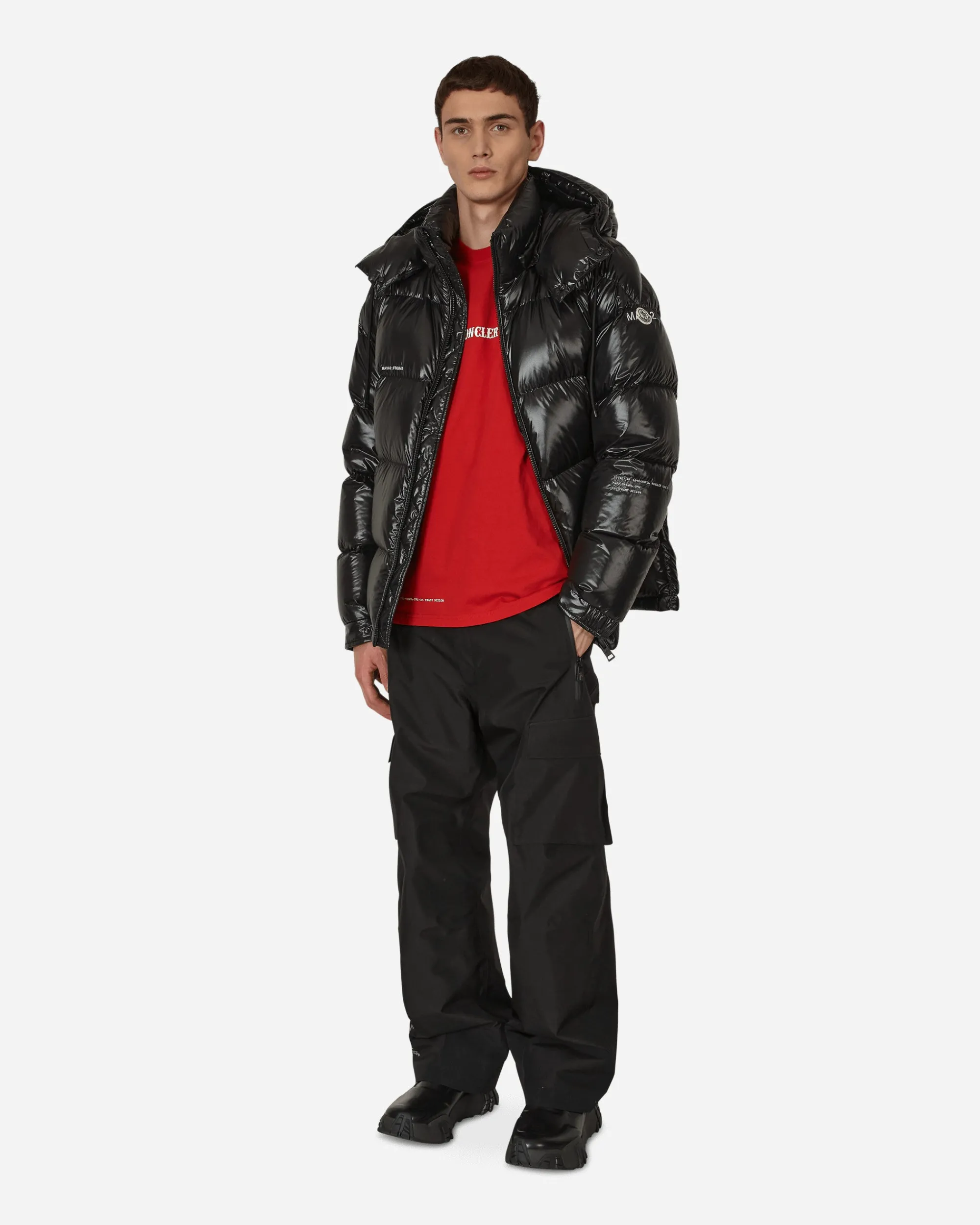 Moncler Genius T-Shirts^7 Moncler FRGMT Hiroshi Fujiwara Circus Motif T-Shirt Red