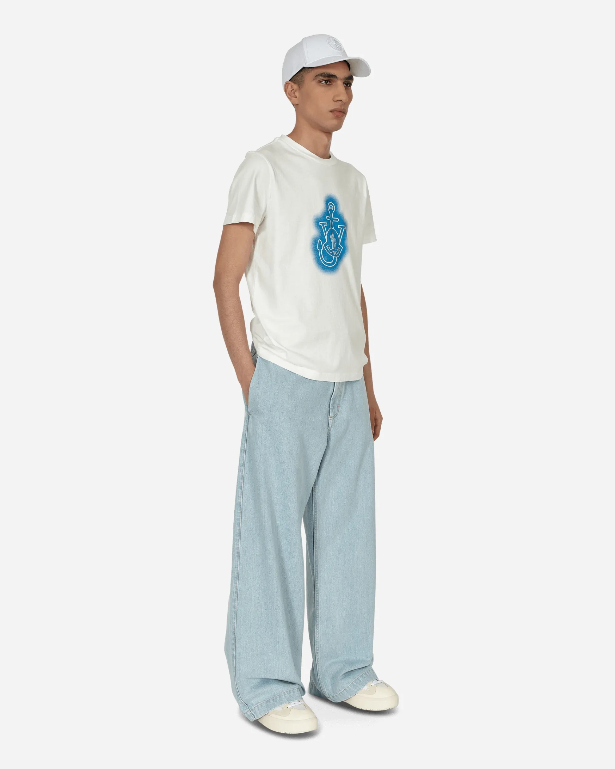 Moncler Genius Pants^1 Moncler JW Anderson Bleached Jeans Blue