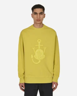 Moncler Genius Sweatshirts^1 Moncler JW Anderson Logo Crewneck Sweatshirt Yellow