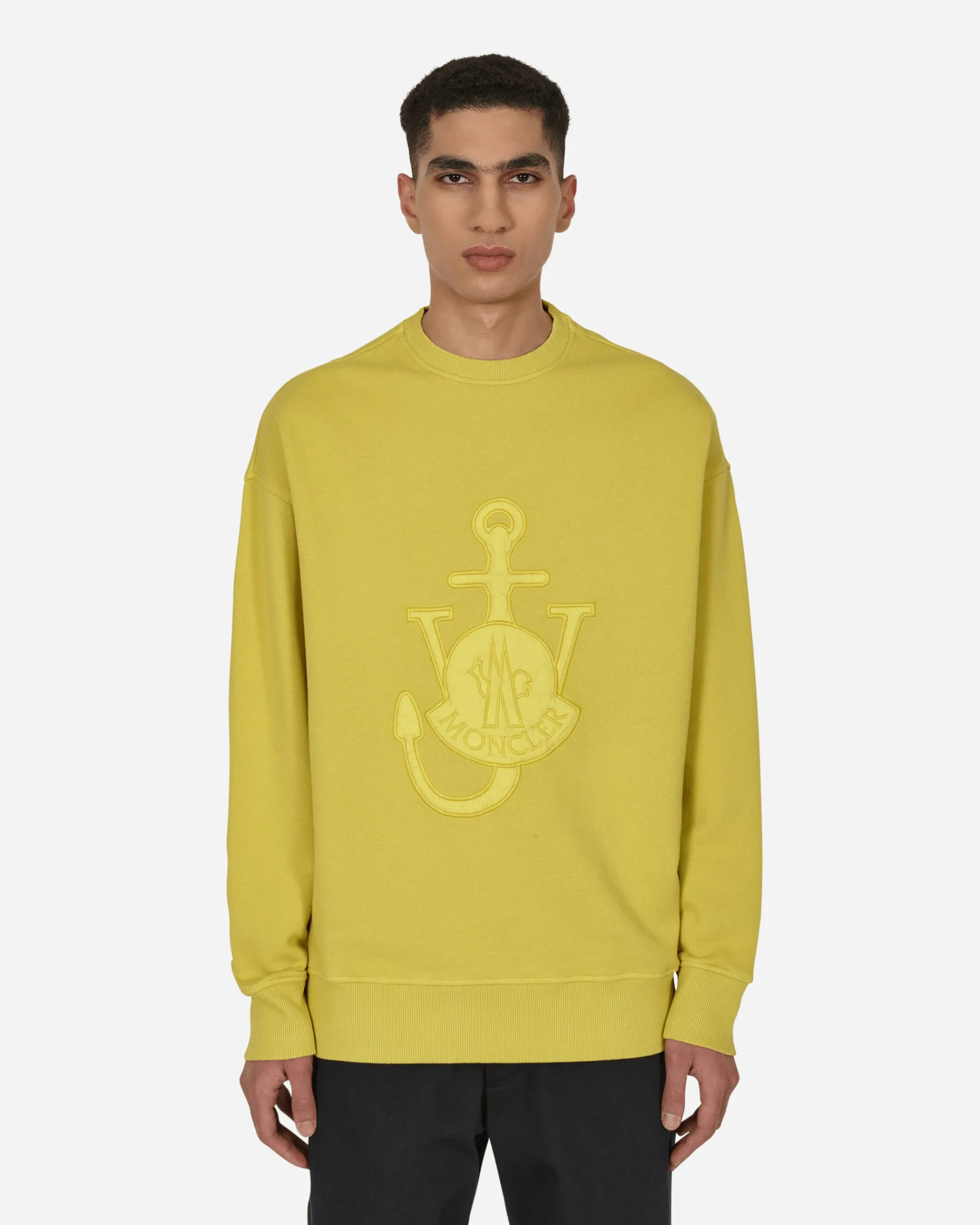 Moncler Genius Sweatshirts^1 Moncler JW Anderson Logo Crewneck Sweatshirt Yellow