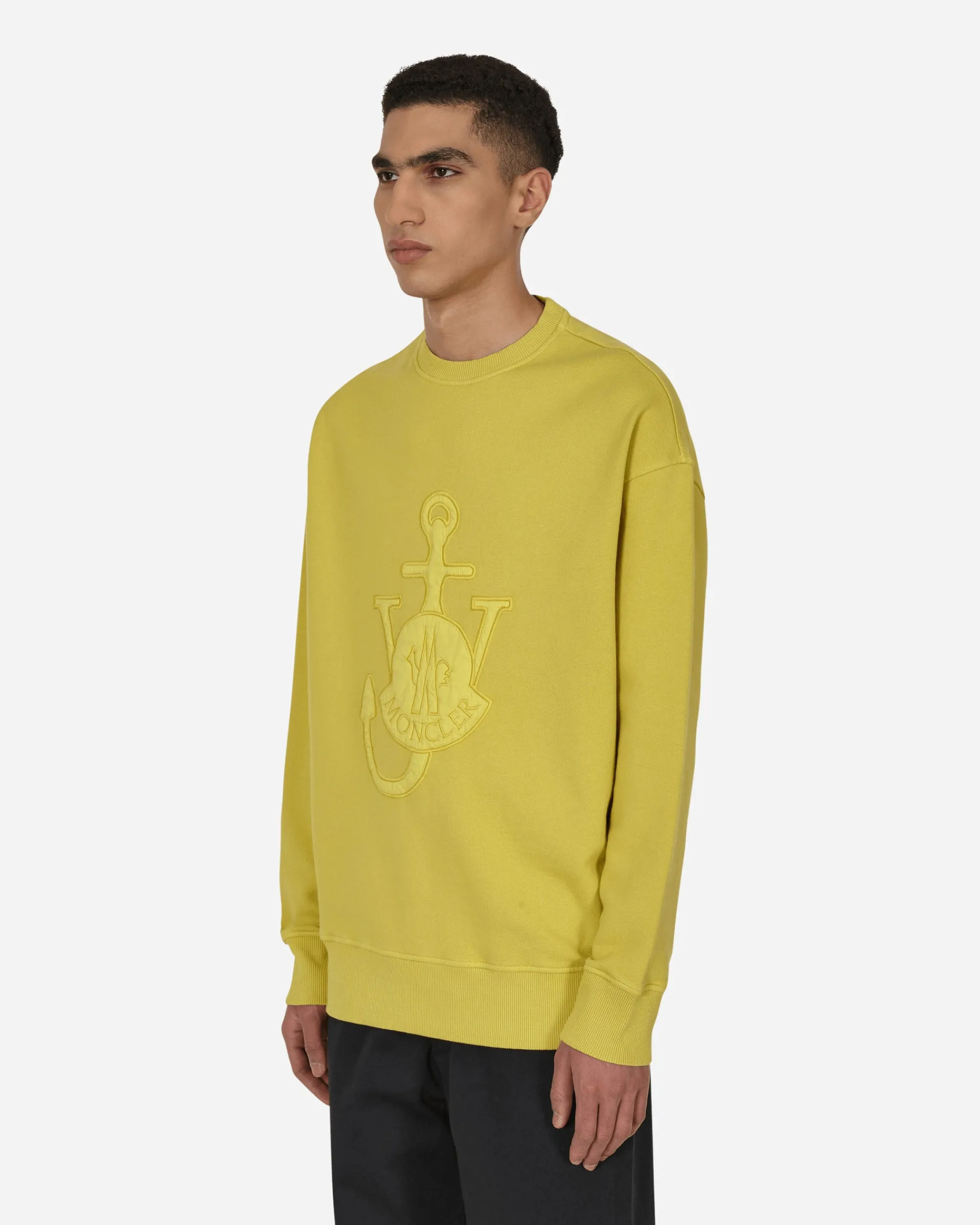 Moncler Genius Sweatshirts^1 Moncler JW Anderson Logo Crewneck Sweatshirt Yellow