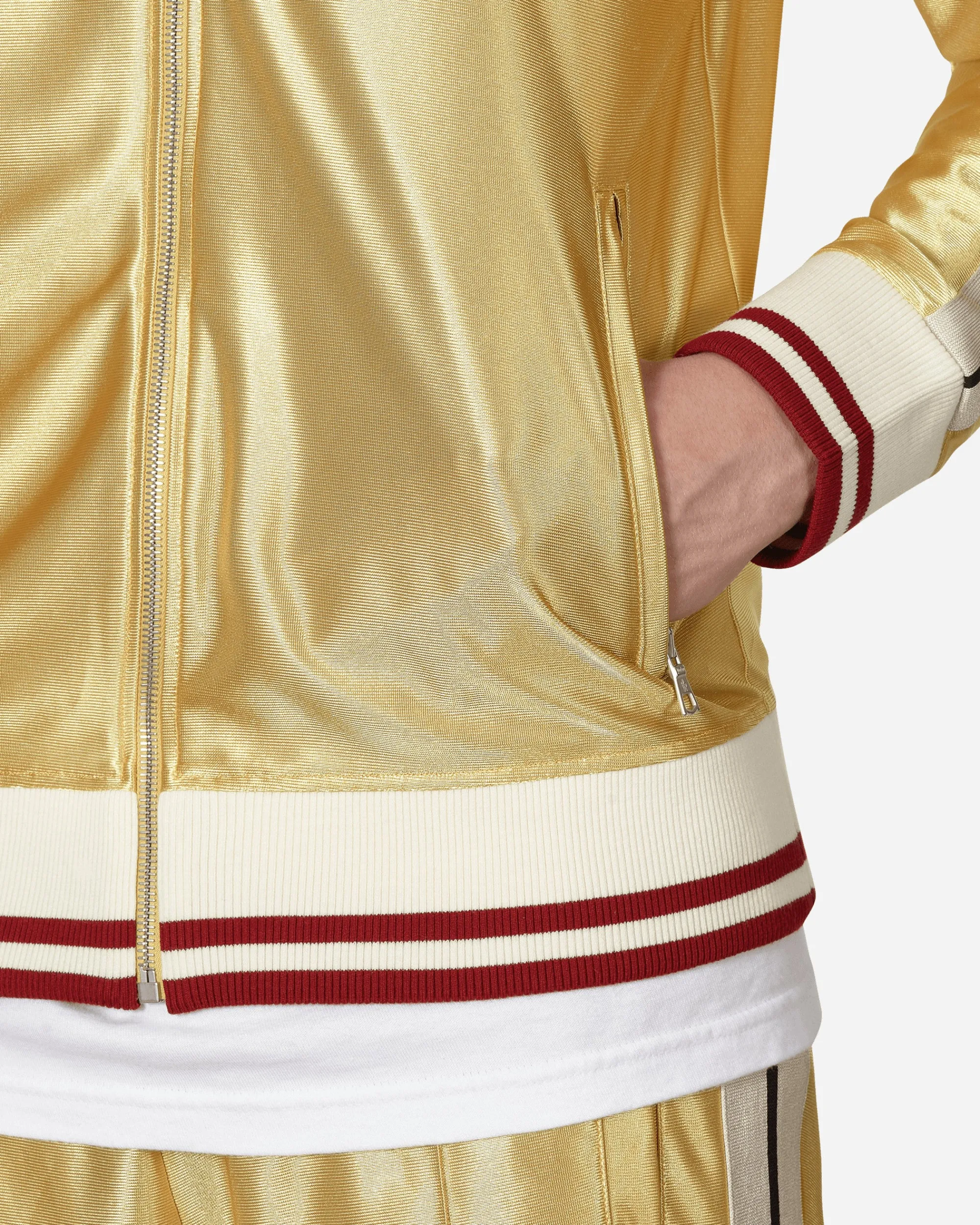 Moncler Genius Sweatshirts^8 Moncler Palm Angels Glossy Zip-Up Sweatshirt Yellow