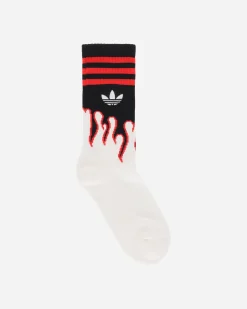 adidas Underwear^100 Thieves Socks Cream White / Red