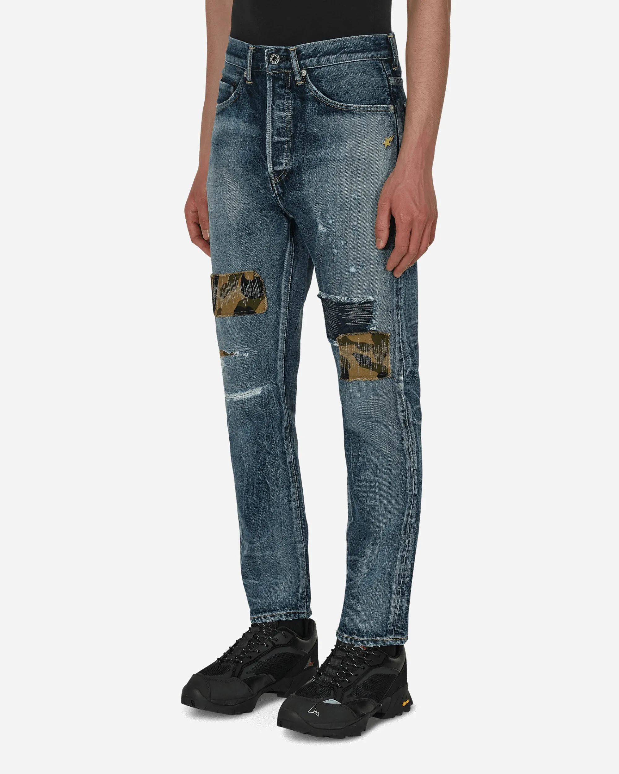 A Bathing Ape Pants^1999 Type-02 1st Camo Patch Damaged Pants Blue