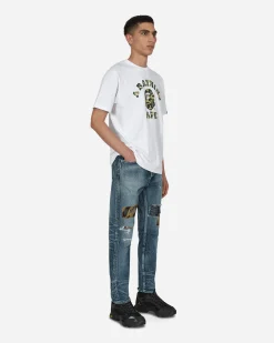 A Bathing Ape Pants^1999 Type-02 1st Camo Patch Damaged Pants Blue