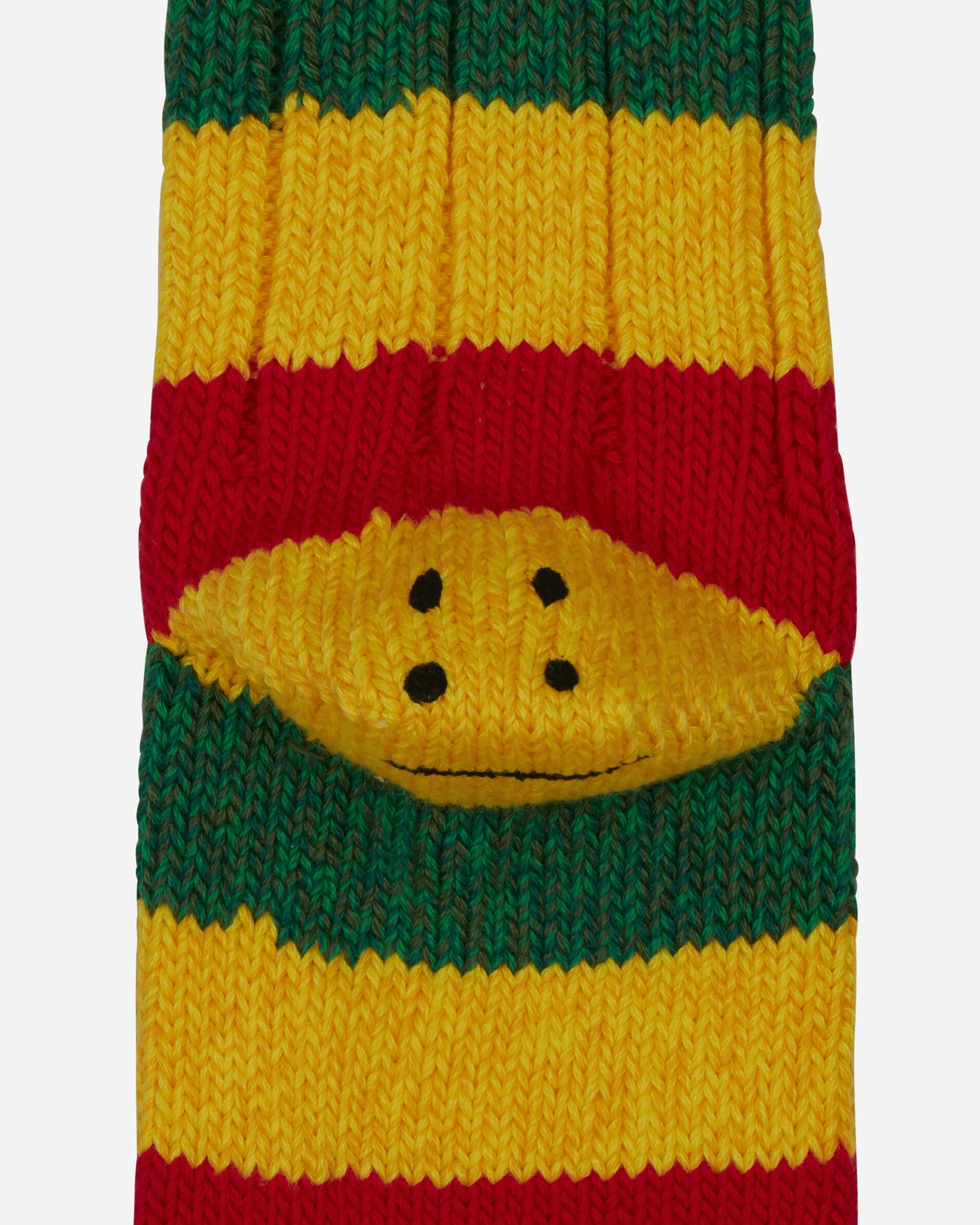 KAPITAL Underwear^56 Yarns Rasta Rainbowy Happy Heel Socks Red / Yellow / Green