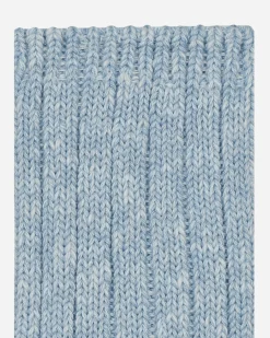 KAPITAL Underwear^56 Yarns 3x1 Rib Rainbowy Happy Heel Socks Sax