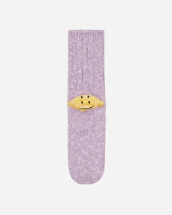 KAPITAL Underwear^56 Yarns 3x1 Rib Rainbowy Happy Heel Socks Pink