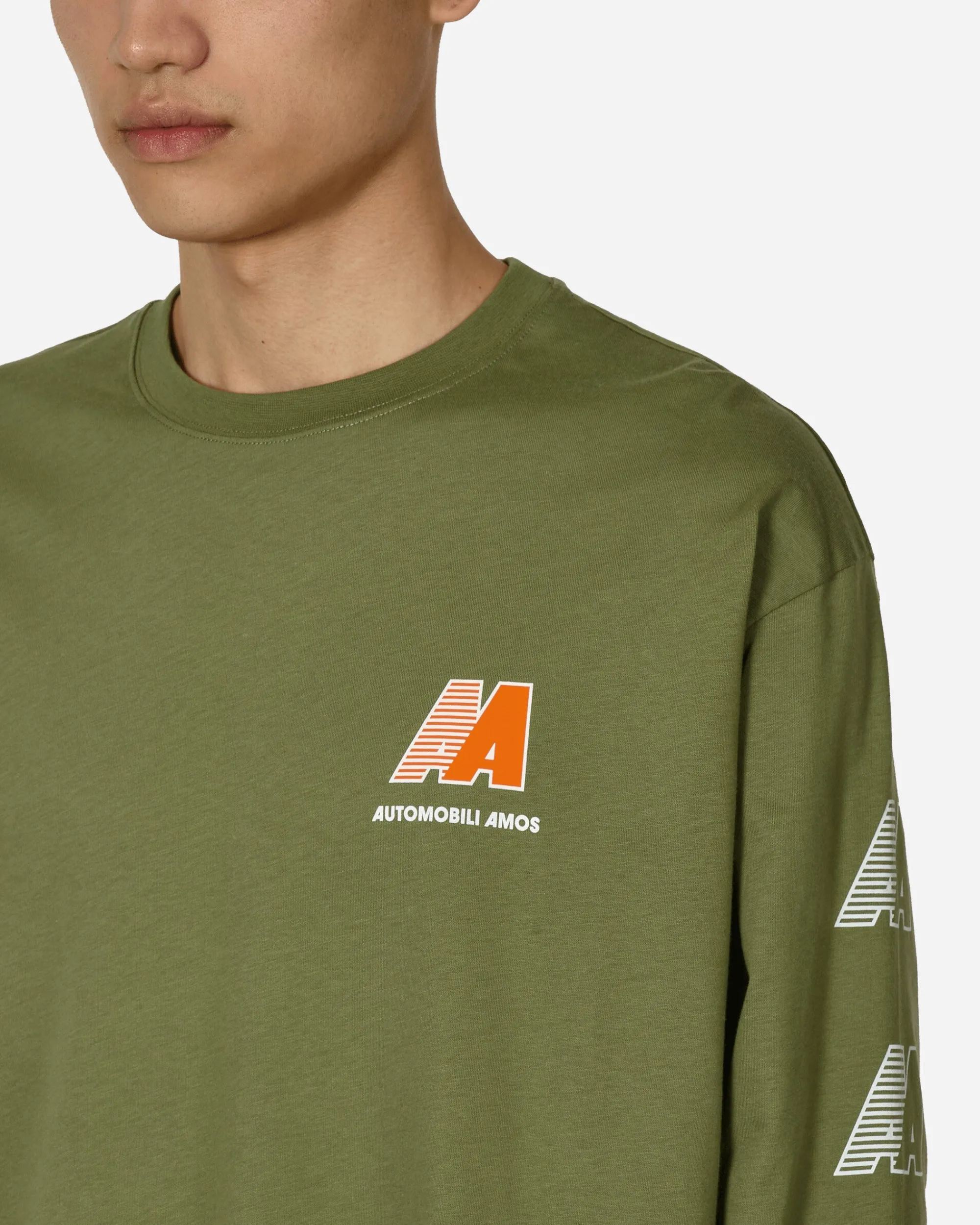 Automobili Amos T-Shirts^AA Logo Longsleeve T-Shirt Army Green
