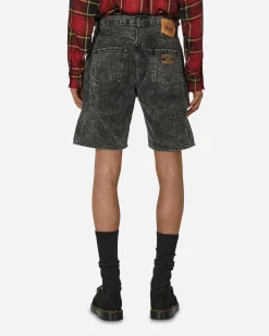 Aries Shorts^Acid Wash Denim Shorts Black