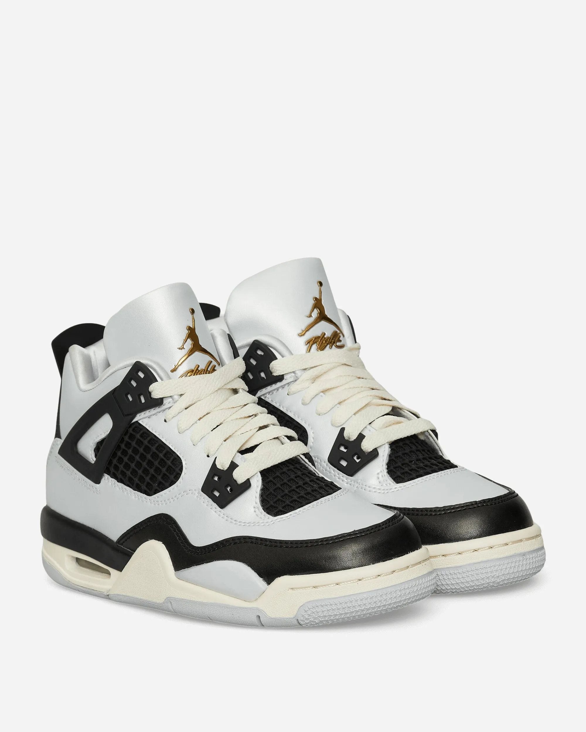 Nike Jordan Sneakers·Mid|Kids^Air Jordan 4 Retro (GS) Sneakers Pure Platinum / Metallic Gold