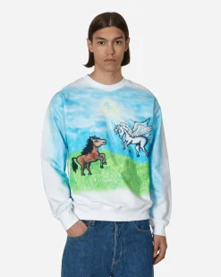 Sky High Farm Sweatshirts^Ally Bo Printed Crewneck Sweatshirt White