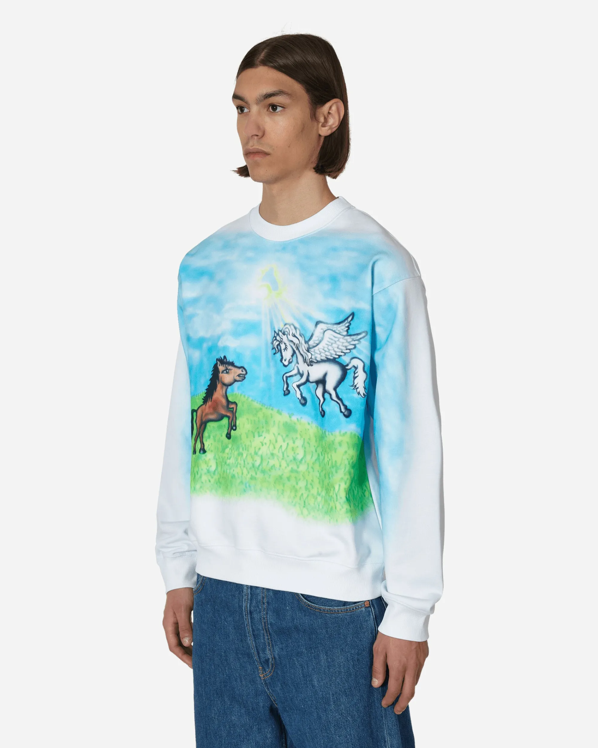 Sky High Farm Sweatshirts^Ally Bo Printed Crewneck Sweatshirt White