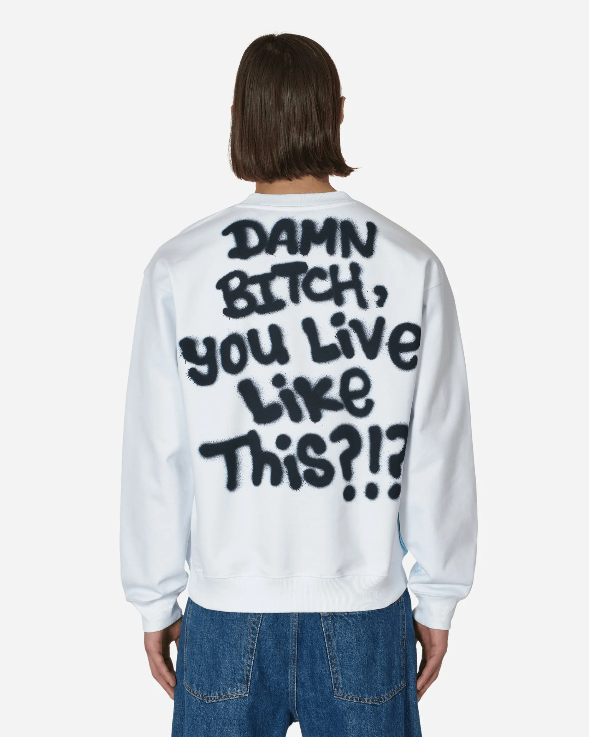 Sky High Farm Sweatshirts^Ally Bo Printed Crewneck Sweatshirt White