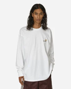 Carhartt WIP T-Shirts^American Script Longsleeve T-Shirt White