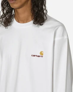 Carhartt WIP T-Shirts^American Script Longsleeve T-Shirt White