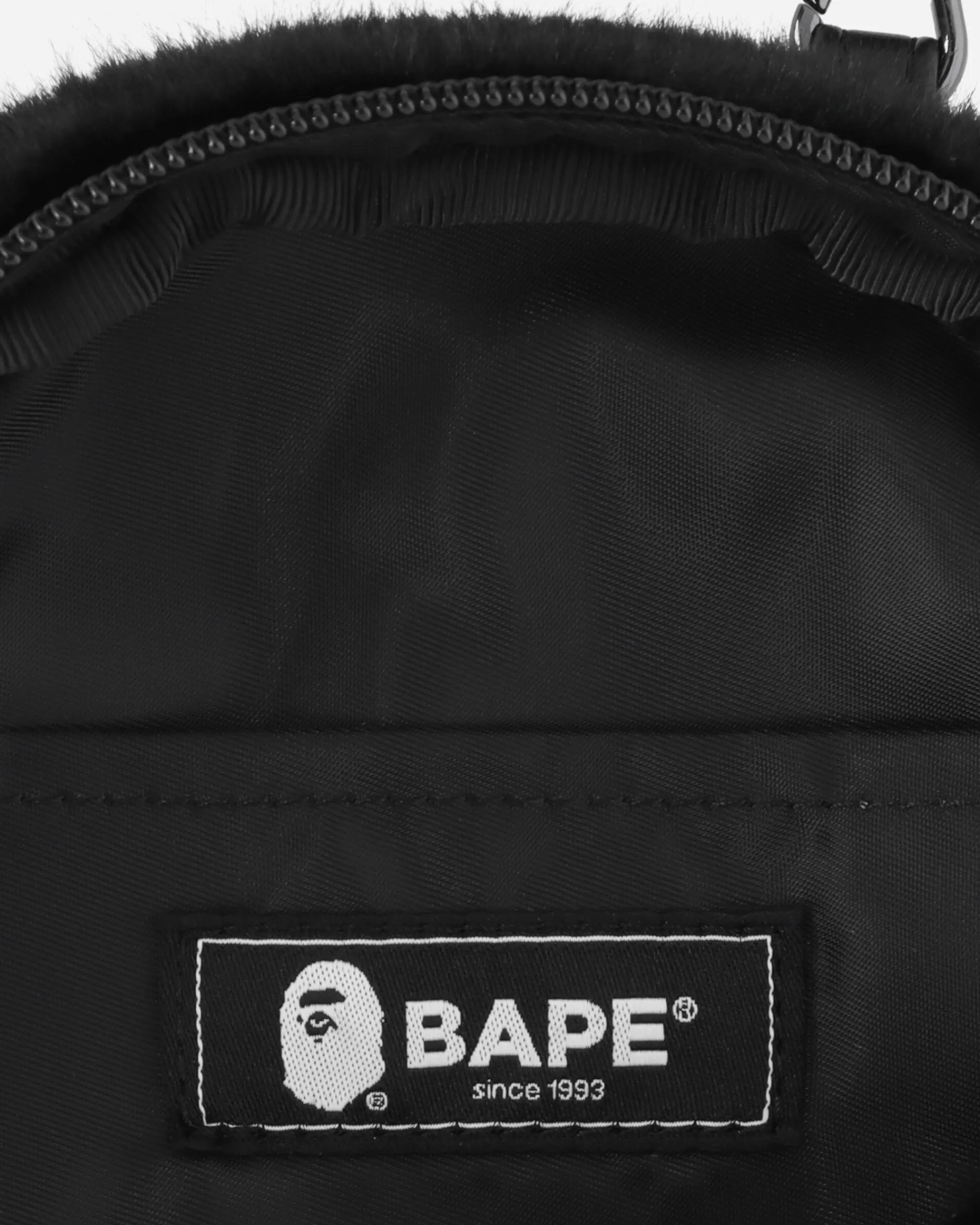 A Bathing Ape Bags·Shoulder|Bags·Shoulder^Ape Head Faux Fur Mini Shoulder Bag Black