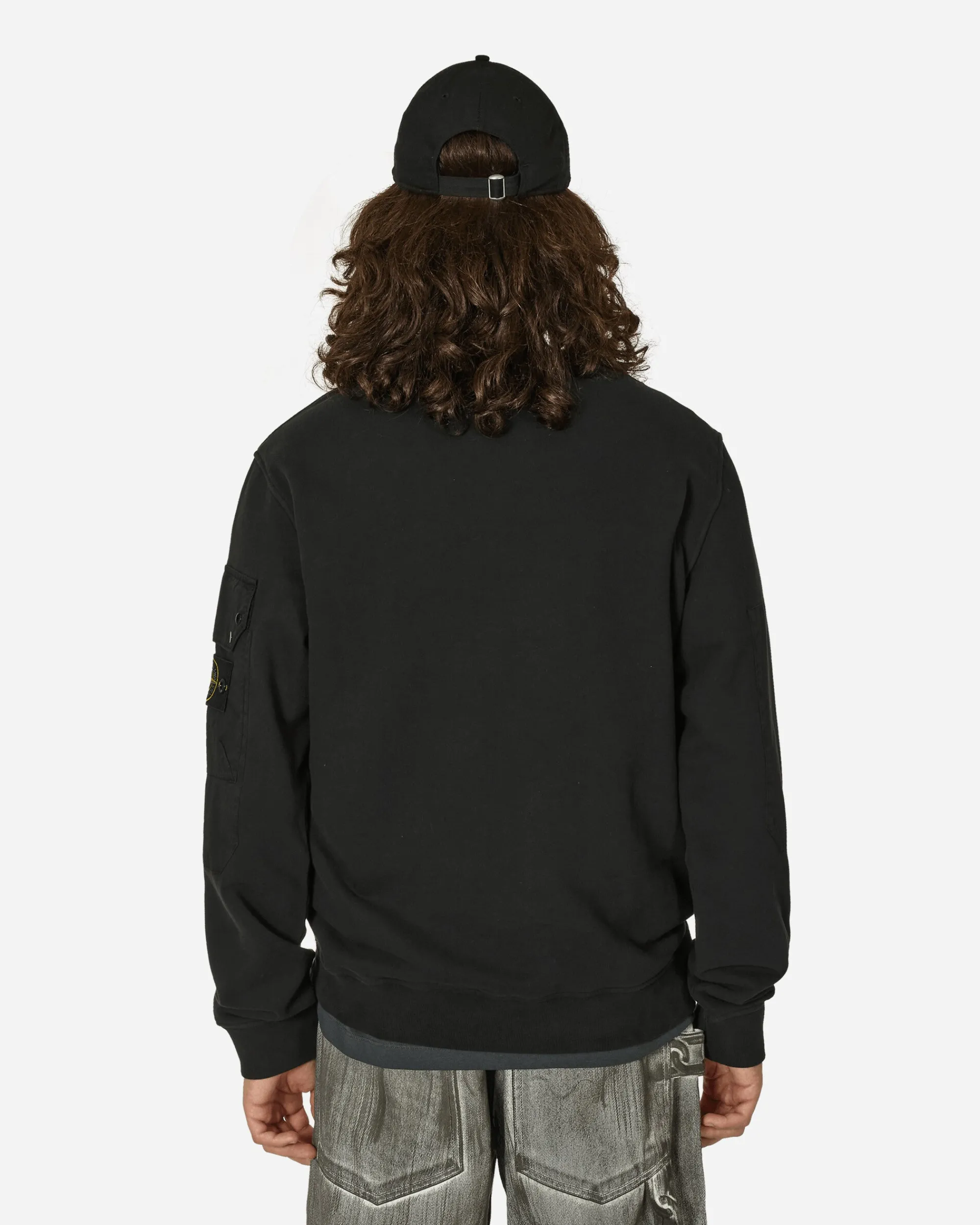 Stone Island Sweatshirts^Arm Pocket Crewneck Sweatshirt Black