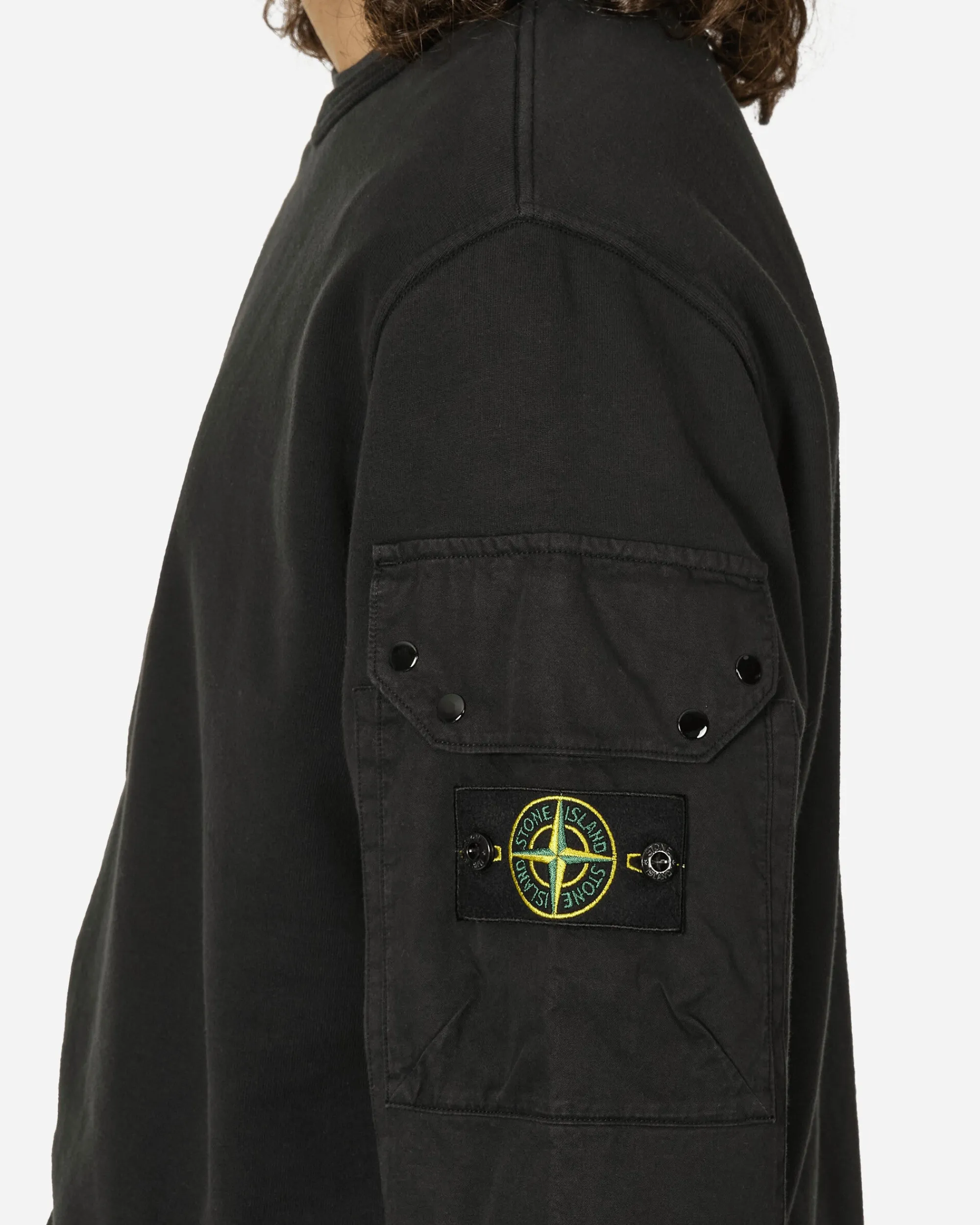 Stone Island Sweatshirts^Arm Pocket Crewneck Sweatshirt Black