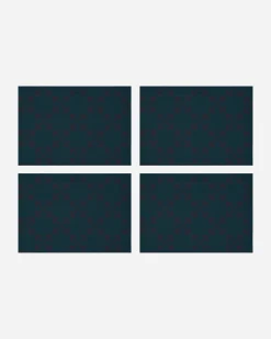 Off-White Textile^Arrow Table Mat Set Blue