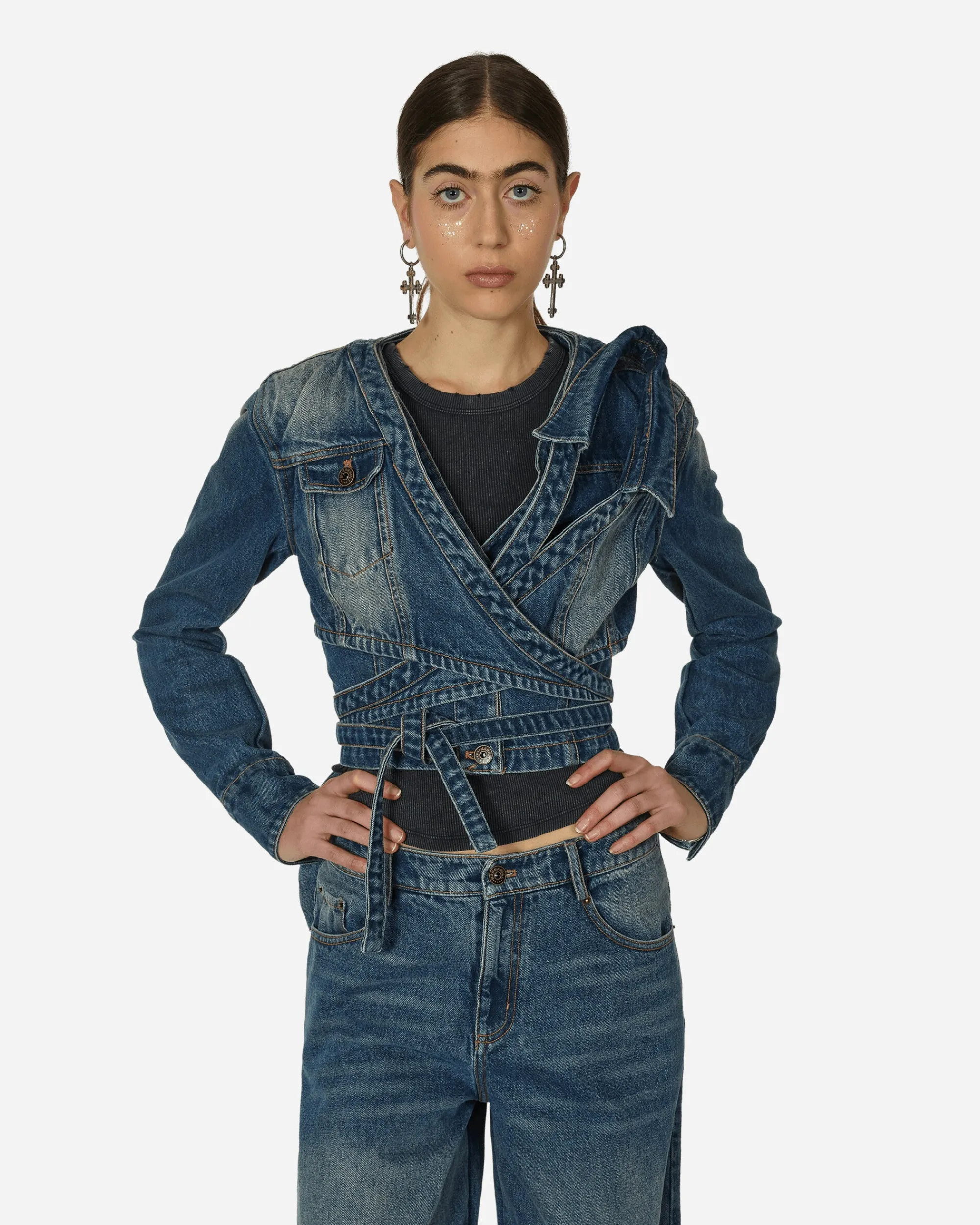 MARRKNULL Coats And Jackets^Asymmetric Denim Jacket Blue