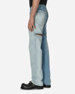 Random Identities Pants^Back Cut Denim Pants Blue