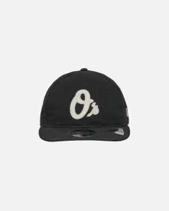 New Era Hats|Hats^Baltimore Orioles Canvas Felt Logo Retro Crown 9FIFTY Strapback Cap Black