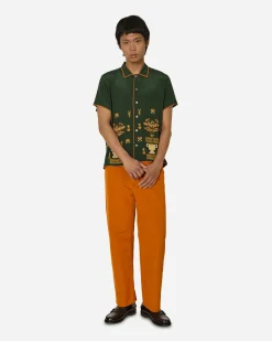 Bode Shirts^Beaded Paddock Sampler Short Sleeve Shirt Green