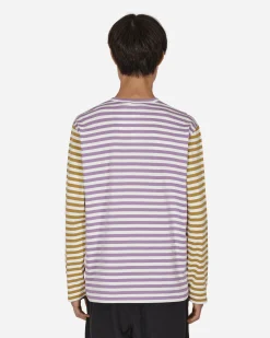 Comme Des Garçons Play T-Shirts^Bi-Color Stripe Longsleeve T-Shirt Purple