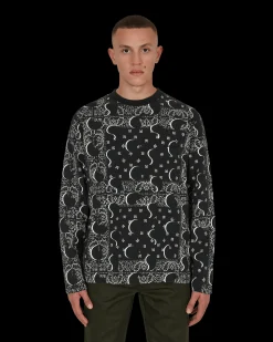 Awake NY T-Shirts^Big Paisley Longsleeve T-Shirt Black