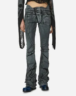 Ottolinger Pants^Big Waistband Drape Denim Pants Black / White
