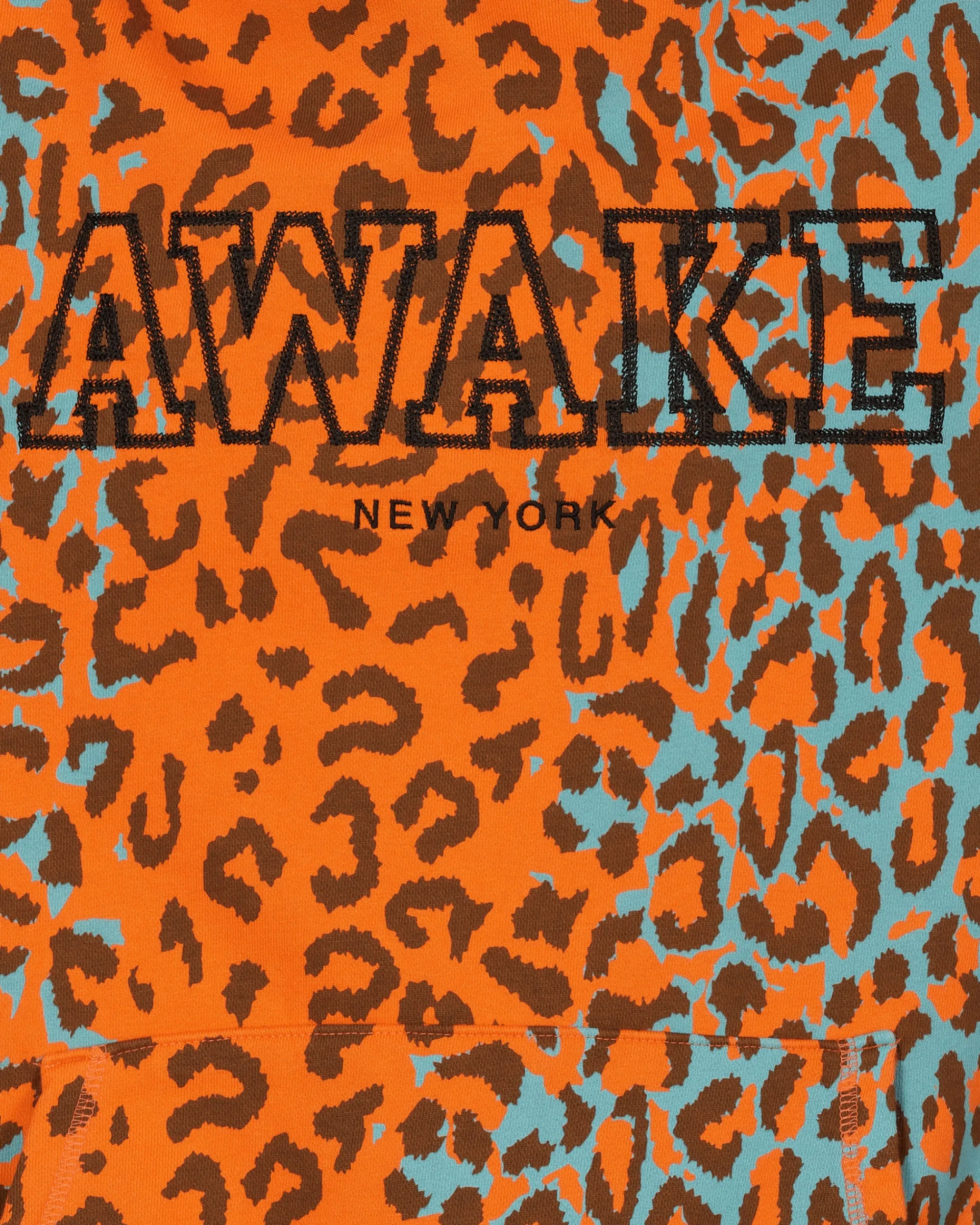 Awake NY Sweatshirts^Block Logo Hooded Sweatshirt Orange
