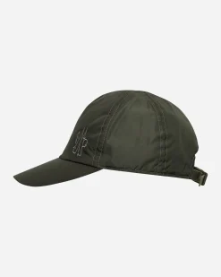 Moncler Hats|Hats^Born To Protect Embroidered Logo Baseball Cap Green