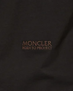 Moncler T-Shirts^Born To Protect Logo T-Shirt Black