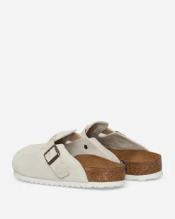 Birkenstock Sandals And Slides^Boston Suede Canvas Sandals Eggshell