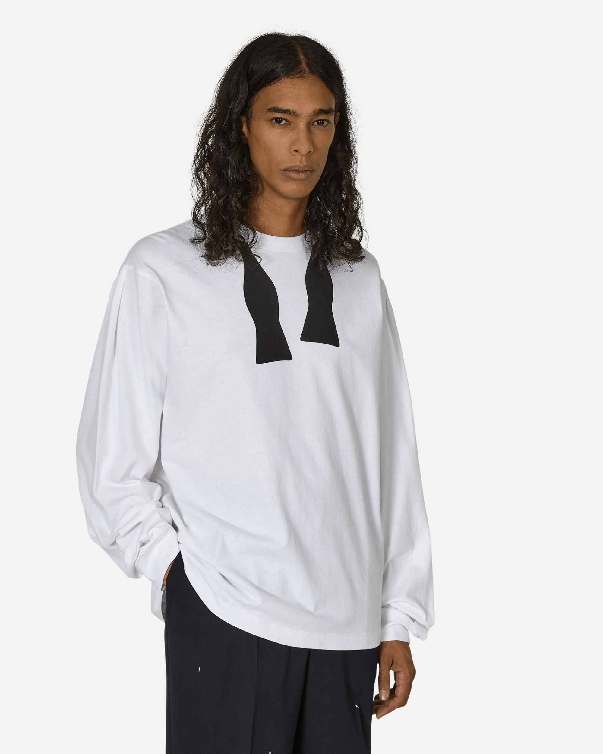 Random Identities T-Shirts^Bow Tie Longsleeve T-Shirt White