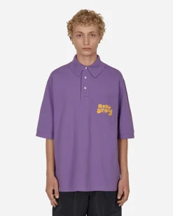Acne Studios T-Shirts^Bubble Logo Polo T-Shirt Purple