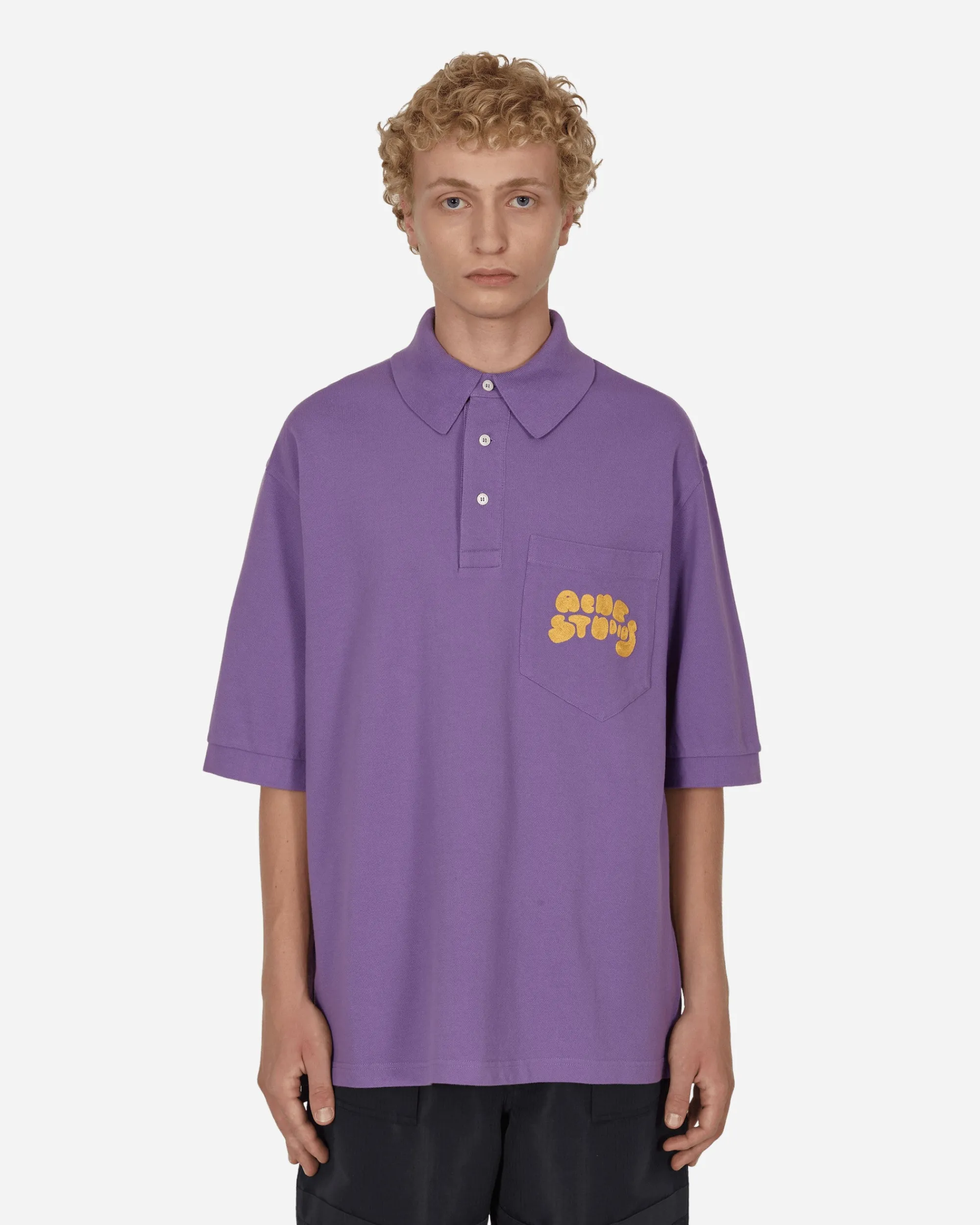Acne Studios T-Shirts^Bubble Logo Polo T-Shirt Purple
