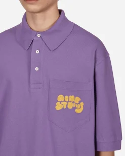 Acne Studios T-Shirts^Bubble Logo Polo T-Shirt Purple
