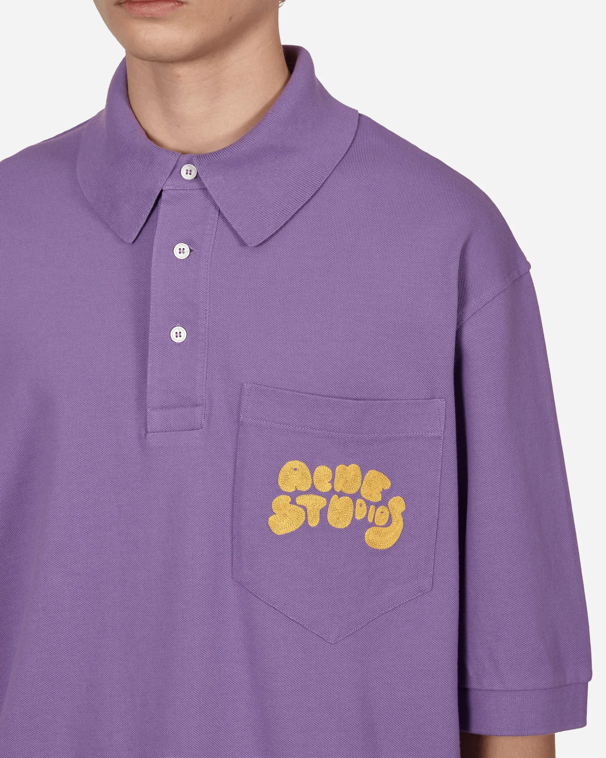 Acne Studios T-Shirts^Bubble Logo Polo T-Shirt Purple