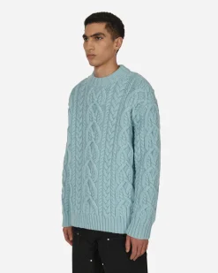 Dries Van Noten Knitwear^Cable Knit Sweater Blue