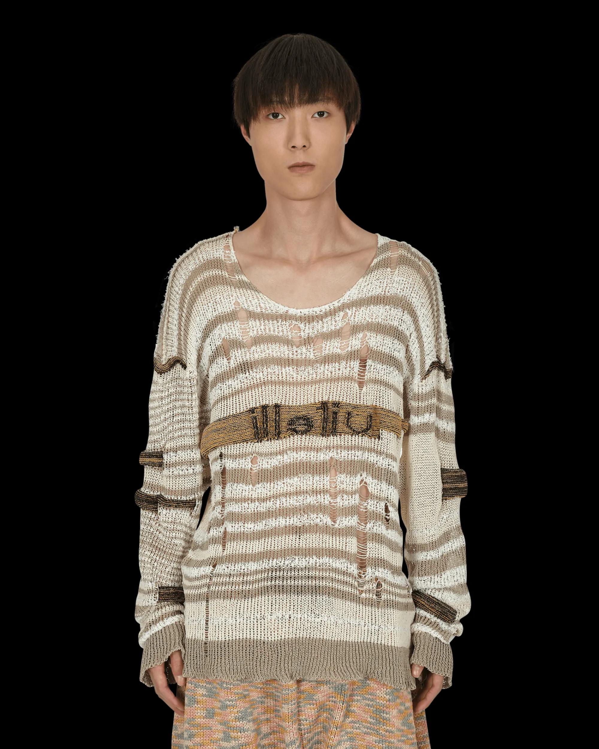 Vitelli Knitwear^Chaga Reverse Logo Stitch Sweater Multicolor