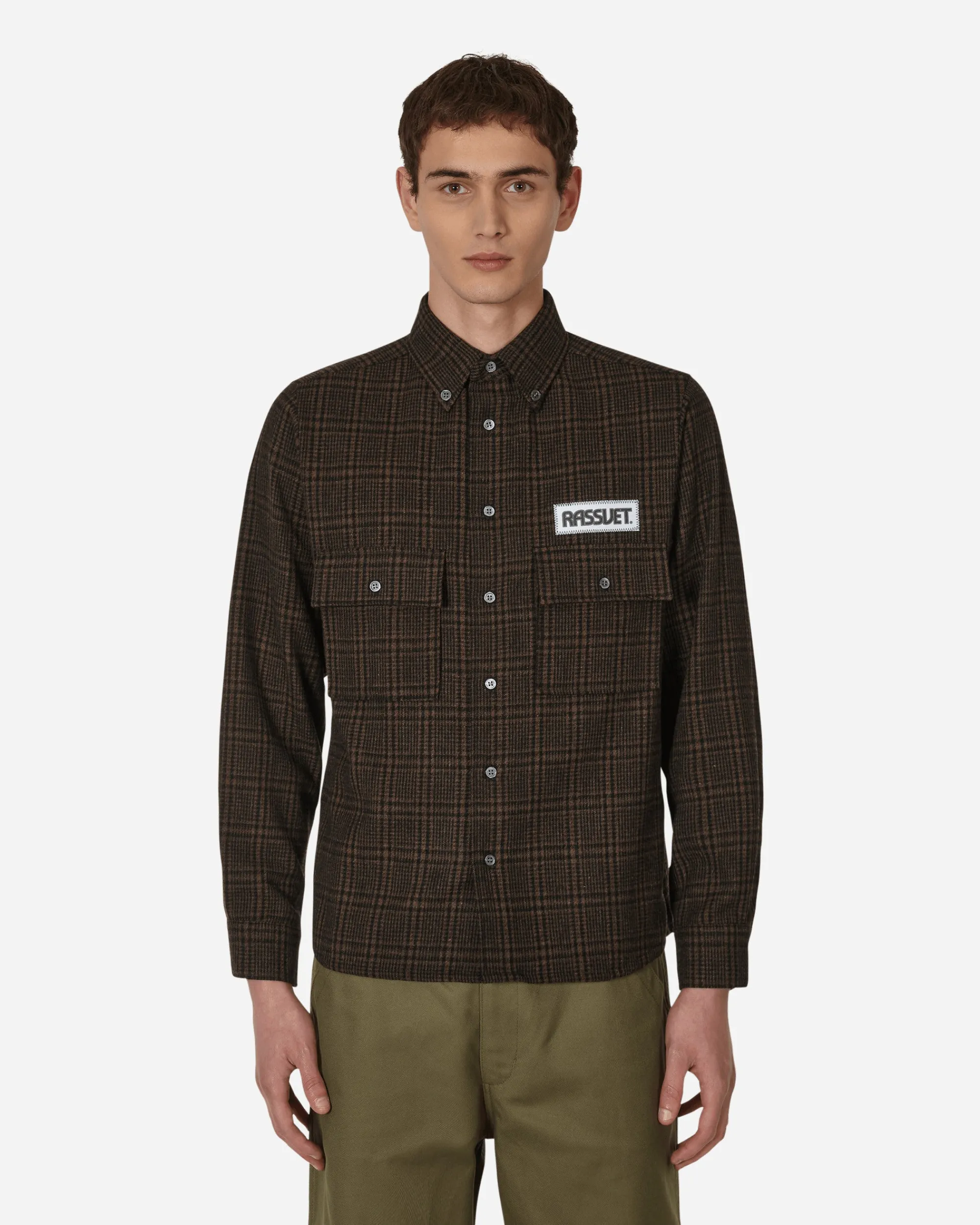 Paccbet Shirts^Checked Two Pocket Shirt Brown