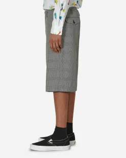 Comme Des Garçons Homme Plus Shorts^Checked Wool Shorts Black / Natural
