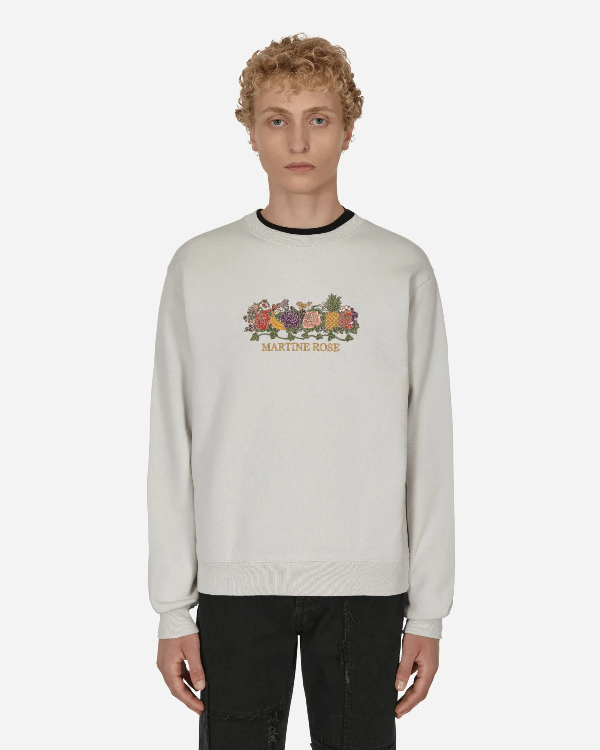 Martine Rose Sweatshirts^Classic Embroidered Crewneck Sweatshirt Grey