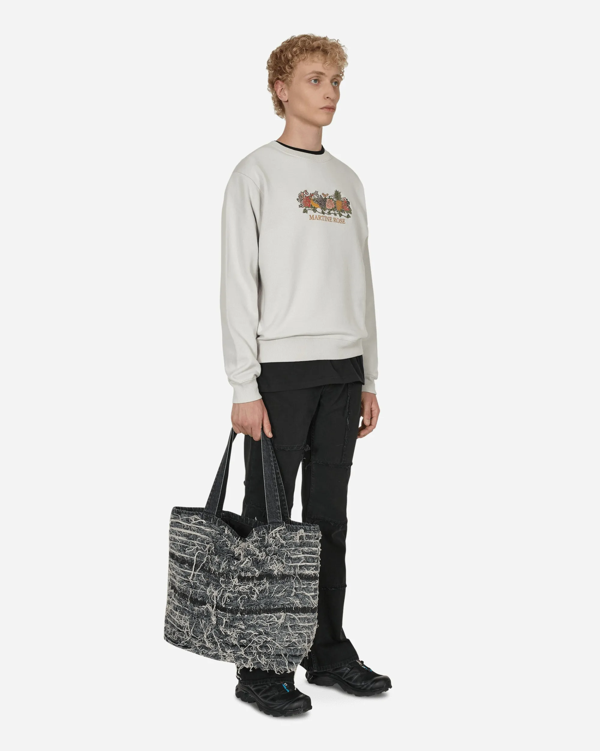 Martine Rose Sweatshirts^Classic Embroidered Crewneck Sweatshirt Grey