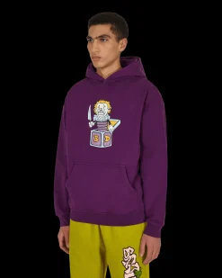 Brain Dead Sweatshirts^Clownin' Hooded Sweatshirt Purple