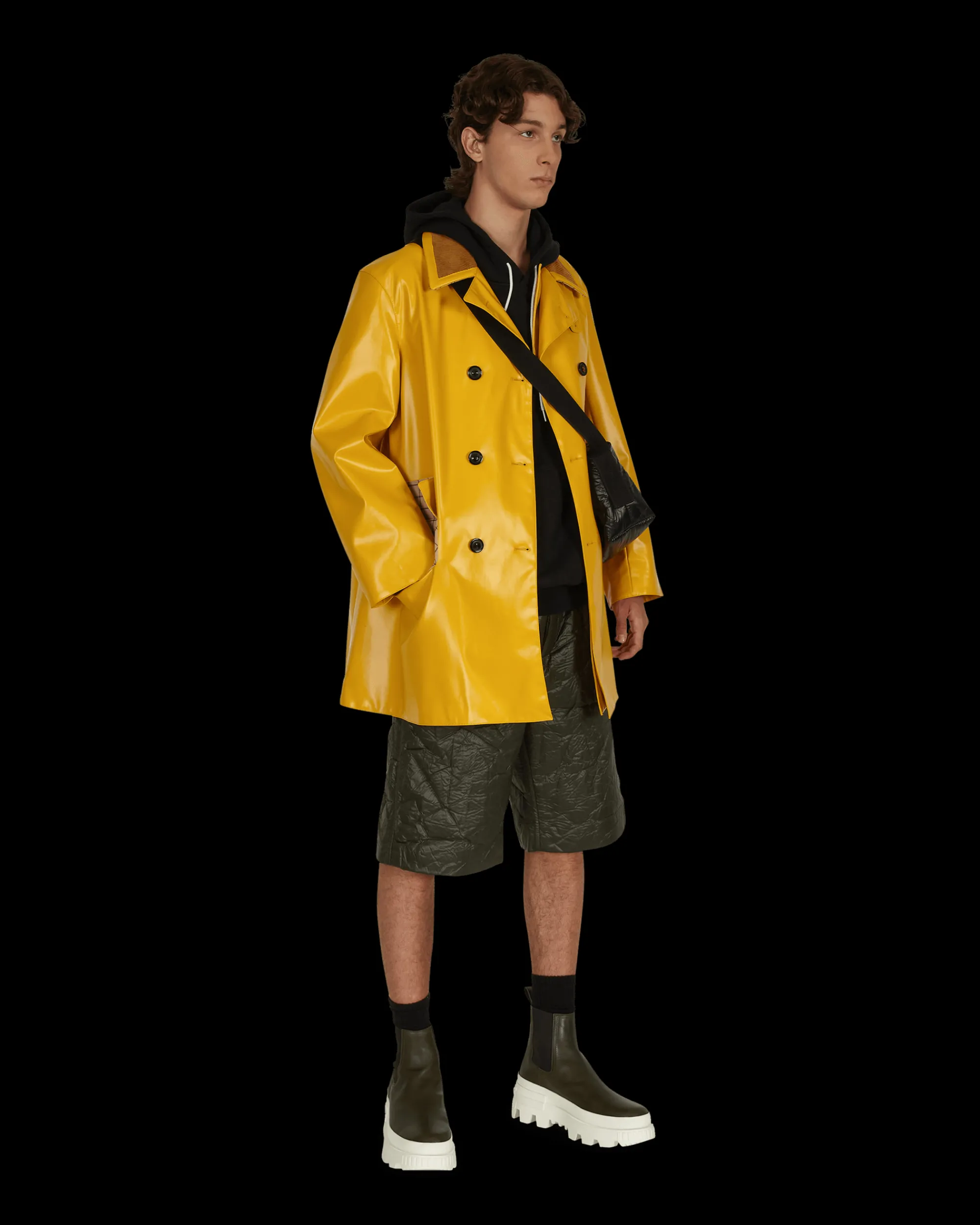Maison Margiela Coats And Jackets^Coated Cotton Double Breasted Raincoat Yellow