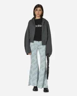 ERL Pants^Coca-Cola Jacquard Denim Flare Pants Grey
